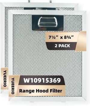 Range Hood Replacement Filter W10915369 for Whirlpool and Multiple Models 2 Pack